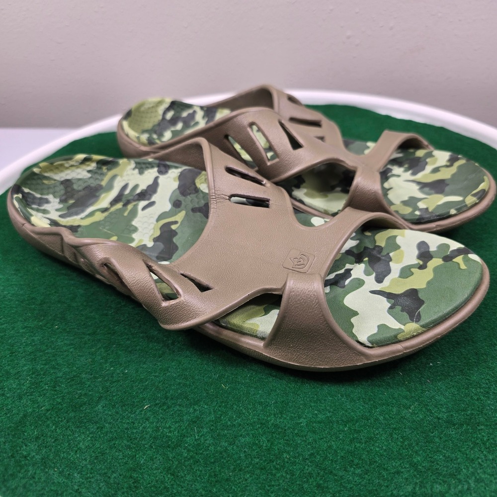 Spenco Kholo Orthotic Recovery Slide Sandals Mens 10 Camo Tan Camouflage NWOT - Picture 2 of 10